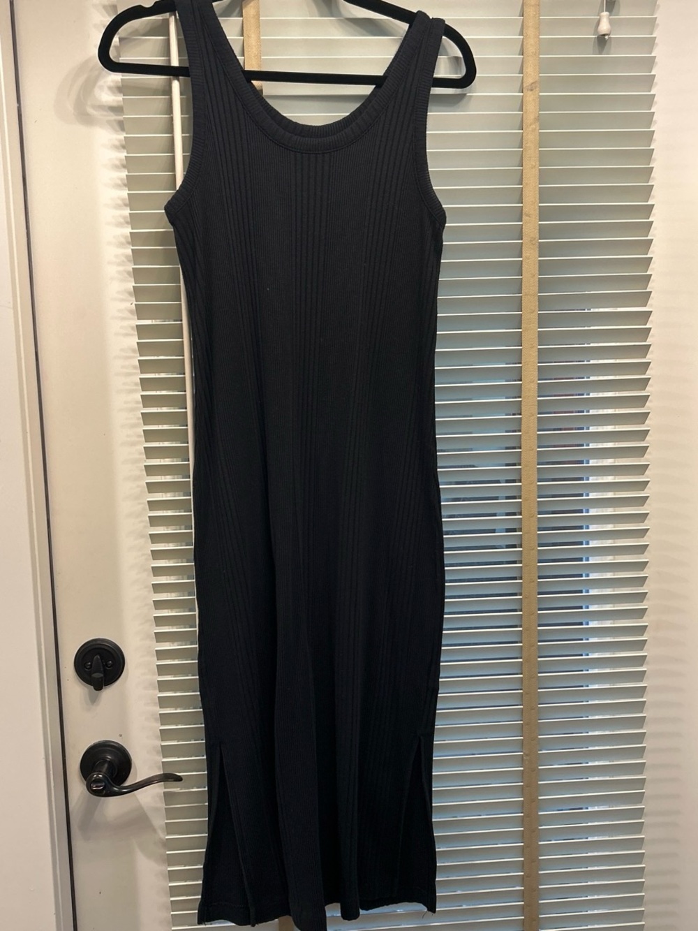 a new day Black Ribbed Tank midi Dress